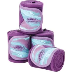 2022 Weatherbeeta Marble Fleece 3.5m Bandage 4 Pack 1008706 - Purple Swirl Colour Purple Swirl