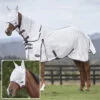 2023 Weatherbeeta Comfitec Essential Fly Rug With FREE Fly Mask WFRFM2 - Grey / White / Maroon