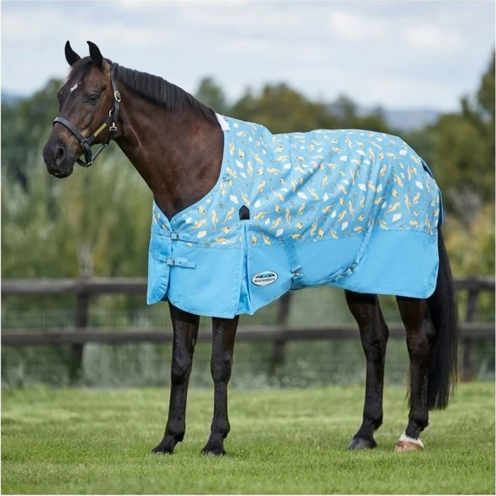 2023 Weatherbeeta Comfitec Essential Standard Neck Lite Turnout With FREE Headcollar - Seahorse Print 5 2023 Weatherbeeta Comfitec Essential Standard Neck Lite Turnout With FREE Headcollar - Seahorse Print - Image 3