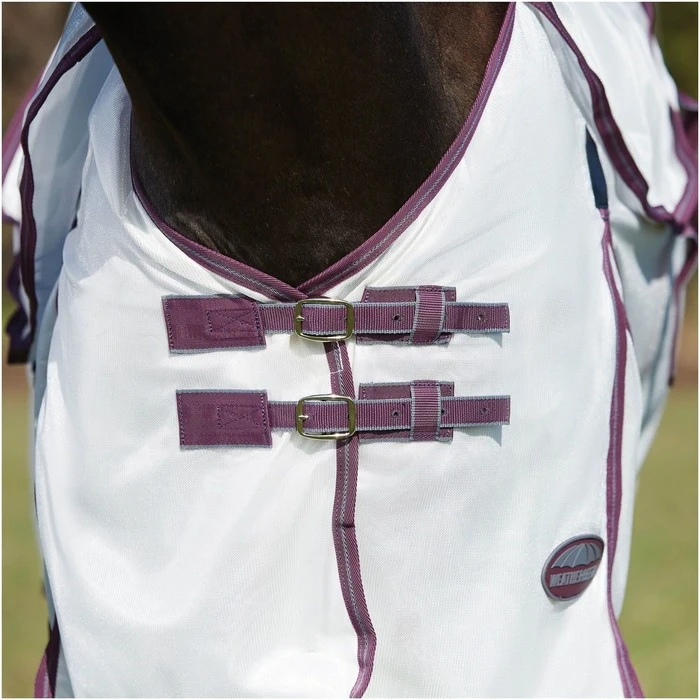 2023 Weatherbeeta Comfitec Essential Fly Rug With FREE Fly Mask WFRFM2 - Grey / White / Maroon 10 2023 Weatherbeeta Comfitec Essential Fly Rug With FREE Fly Mask WFRFM2 - Grey / White / Maroon - Image 8