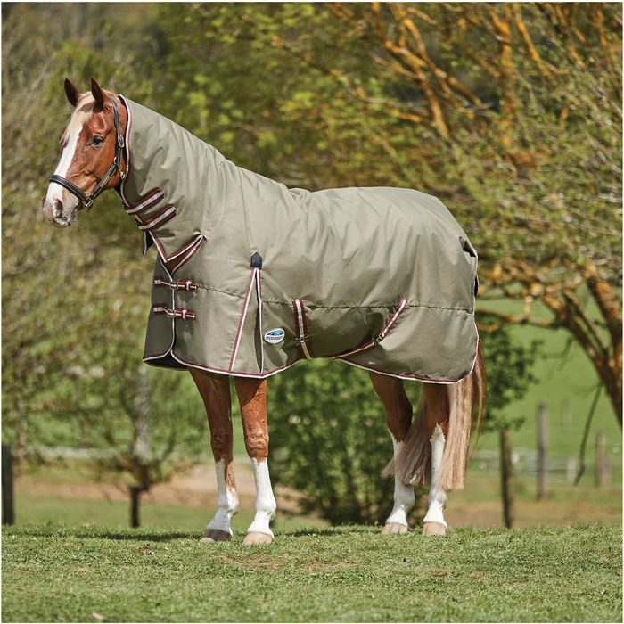 2023 Weatherbeeta Comfitec Essential Combo Neck Medium Turnout Rug 10004151 - Olive Green / Burgundy / White Colour Olive Green / Burgundy / White 4 2023 Weatherbeeta Comfitec Essential Combo Neck Medium Turnout Rug 10004151 - Olive Green / Burgundy / White Colour Olive Green / Burgundy / White - Image 2