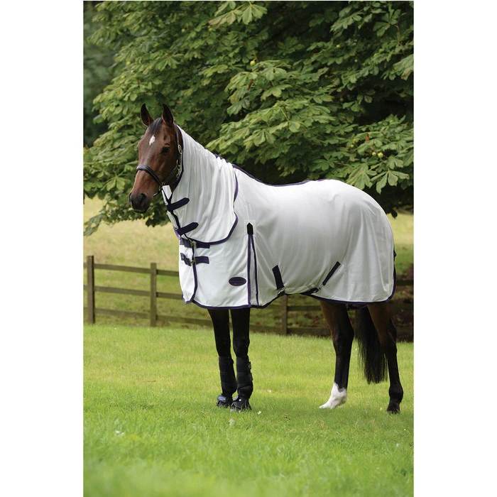 Weatherbeeta Comfitec Essential Mesh Combo Neck Fly Rug White / Purple 4 Weatherbeeta Comfitec Essential Mesh Combo Neck Fly Rug White / Purple - Image 2