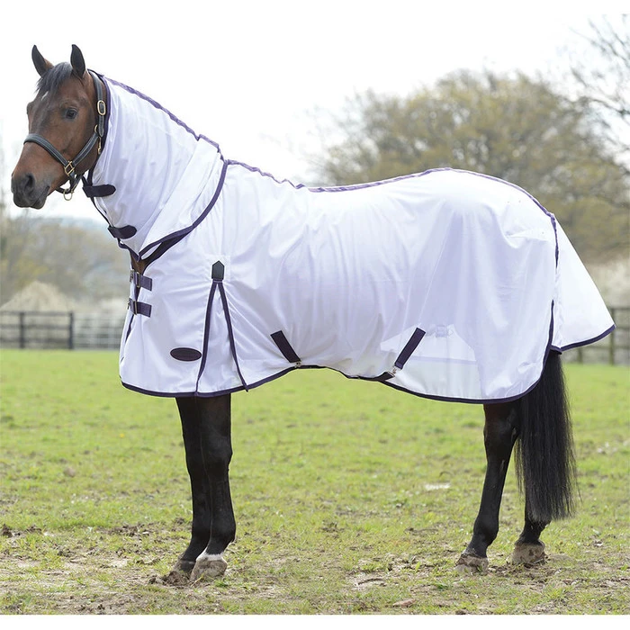 Weatherbeeta Comfitec Essential Mesh Combo Neck Fly Rug White / Purple 3 Weatherbeeta Comfitec Essential Mesh Combo Neck Fly Rug White / Purple
