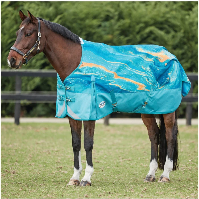 Weatherbeeta Comfitec Plus Dynamic II Lite Standard Neck Rug - Blue / Orange Swirl 3 Weatherbeeta Comfitec Plus Dynamic II Lite Standard Neck Rug - Blue / Orange Swirl